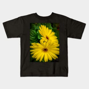 Yellow Gerbera Flowers Floral Plant Kids T-Shirt